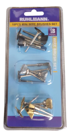 Set Juego 18 Cepillos Limpieza Minitorno Taladro Ruhlmann