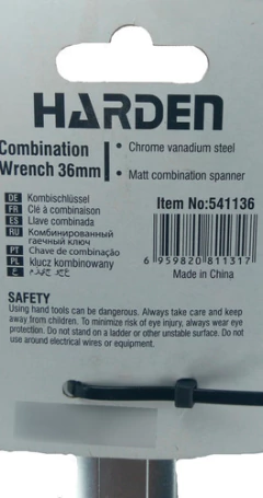 Llave Combinada Cr-v 36mm Harden Profesional 541136