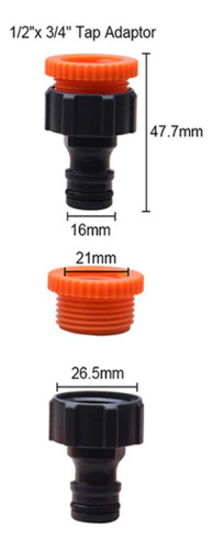 Conector Acople Manguera 1/2 A 3/4 Jardineria Harden 633013