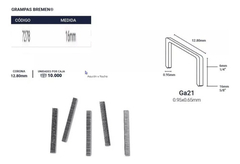 Grapa Grampa Engrampadora Neumatica 12.7x16 Mm X 10000u Ga21 - comprar online