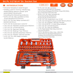 Juego De Tubos Bocallaves 94pz 1/2 y 1/4 pulg Maletin Harden en internet