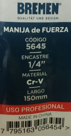 Manija De Fuerza Bremen Enc 1/4 150 Mm Cod 5645 - tienda online