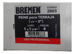 Set 4 Peines Para Terraja 1 - 1 1/4 PuLG Bremen 2883