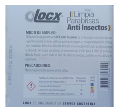 Liquido Limpia Parabrisas Anti Insectos 1 Litro Locx - tienda online