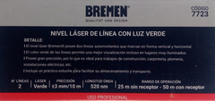 Nivel Laser Linea Luz Verde 2 Lineas Apto Exteriores Bremen - tienda online