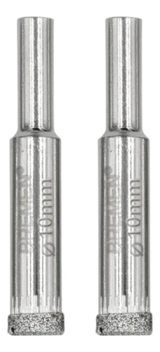 2 Brocas Diamantadas 10 Mm Porcelanato Vidrio Bremen 7538