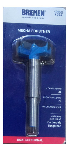 Mecha Madera Forstner 35 Mm Bisagras Carpinteria Bremen 7527 en internet