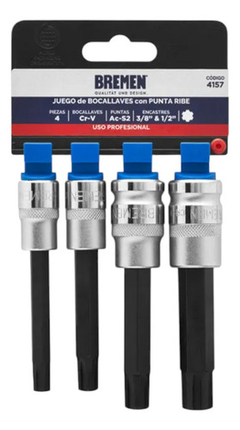 Set Llaves Tubo Punta Ribe Bremen 4pz M8 M10 M12 M14 4157