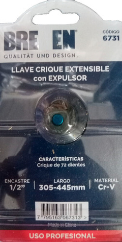 Llave Crique Enc 1/2 Extensible1 C/ Expulsor Bremen 673 - tienda online