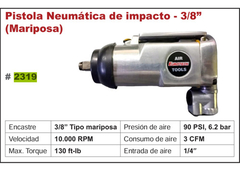Pistola Llave De Impacto 3/8 Neumatica Mariposa Eurotech - comprar online