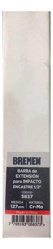 Barra Extension Alto Impacto Bremen 1/2 pulg X 127mm Tubo 5837 - Herramientas Dali