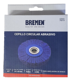 Cepillo Circular Bremen Abrasivo Amoladora Banco 125mm 5 Pul - Herramientas Dali