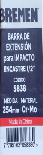 Alargue Extension Tubo 1/2 X 254 Alto Impac. Bremen 5838 en internet