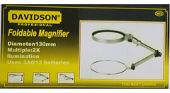 Lupa Con Base Y Luz 130mm Articulado Zoom X2 Mesa Davidson - tienda online