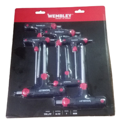 Set Juego 7 Llaves Allen Cardanicas Punta Bola Wembley 8008