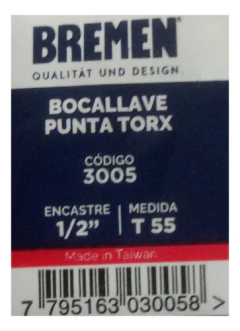 Tubo Torx P/ Impacto T55 Bremen 3005 - Herramientas Dali