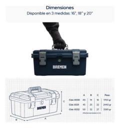 Caja Herramientas Bremen 18p Reforzada Sellada 45x25x22 8331 en internet
