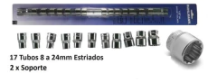 Juego Tubo 8 A 24mm Corto Enc 1/2 17pz Estriado Bremen - comprar online