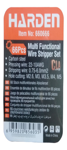 Pinza Crimpeadora Pelacable 66 Piezas Harden 660666