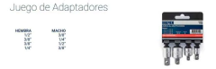Juego Adaptadores Llaves Tubo Bremen 4pz Enc 1/2 7159 - comprar online