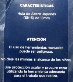 Cutter Trincheta Grande Hoja 18mm Bremen Plastico 3587 - tienda online