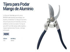 Tijera Podar Acero Sk-5 Mango Aluminio 9 PuLG Bremen 8180