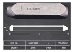 Juego Letras Marcar Golpe 8mm 27 Piezas Harden Prof. 610868 - Herramientas Dali