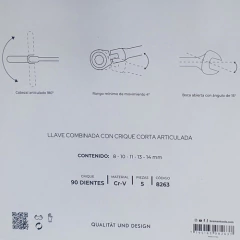 Set 5 Llaves Combinadas Bremen Cortas Crique Art 8mm A 14mm en internet