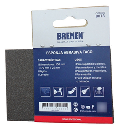 Lija Esponja Abrasiva Lavable Flexible Bremen Taco Grano 180