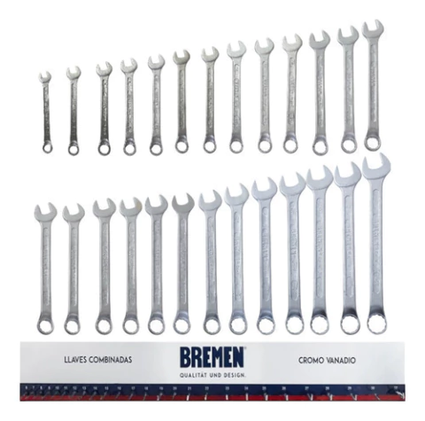 Set Juego 26 Llaves Combinada 6 A 32mm + Tablero Bremen