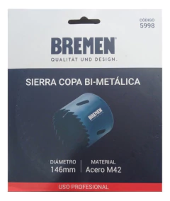 Mecha Copa Madera Metal Plastico Bremen 146 Mm Bimetal 5998 en internet