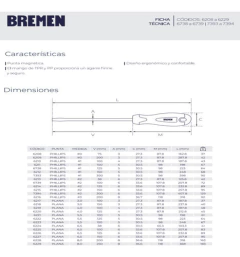 Destornillador Iman Philips Ph0 3 X 200 Mm Bremen 6209 - comprar online