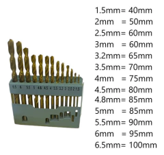 Set Juego 13 Mechas 1,5 A 6,5mm Titanio Hss C/ Caja Davidson - comprar online