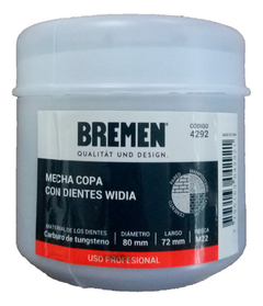 Sierra De Copa 80mm Diente De Widia Pared M22 Bremen 4292 - Herramientas Dali