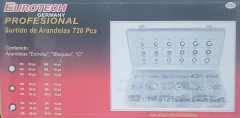 Surtido Kit Juego Arandelas 720 Piezas Eurotech Profesional - tienda online