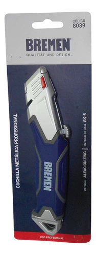 Cuchilla Cutter Hoja Trapezoidal Durlock Curvo Bremen 8039