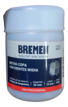 Sierra De Copa 55mm Diente De Widia Pared M22 Bremen 4287 - Herramientas Dali