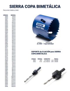 Mecha Sierra Copa Bi-metalica Bremen 5955 22mm