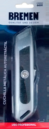 Cutter Trincheta Cuchilla Autoretráctil Metálico Bremen 6691 - Herramientas Dali
