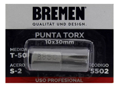 Punta Torx Bremen T50 Corto Encastre 10mm Largo 30mm 5502 en internet