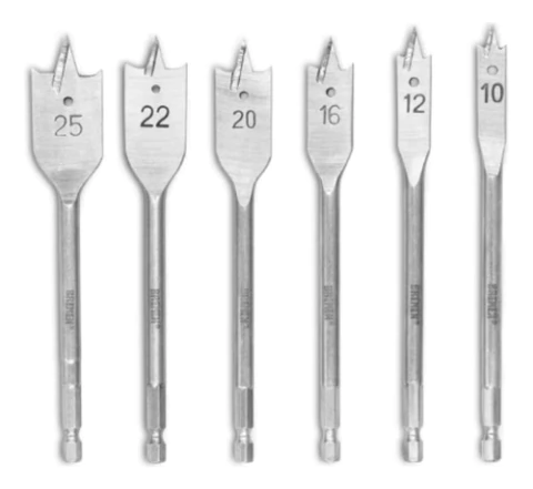 Set Mecha Pala Madera Bremen 6 Piezas Brocas 10 A 25 Mm 7616