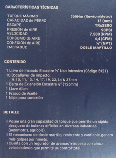 Kit Llave Pistola Impacto Neumatica Bremen 1/2''+ Tubos 15pz - comprar online