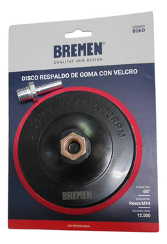 Disco Respaldo Goma C/ Velcro 125mm C/adaptador Bremen 8060 - tienda online