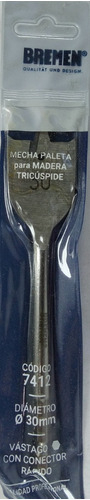 Mecha Paleta Tricuspide Pala Madera 30 Mm Bremen 7412 - comprar online