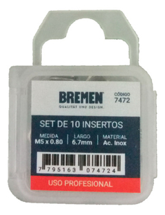 Set Insertos P/ Roscas Bremen M5x0.80 Inoxidable X10u 7472 - comprar online