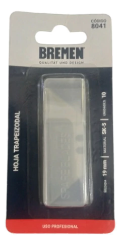 10 Hojas De Repuesto Cuchilla Trapezoidal 19 Mm Bremen 8041 en internet