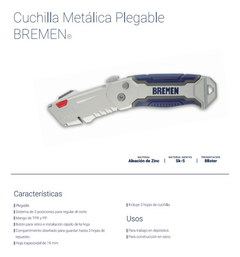 Cuchilla Cutter Trapezoidal Plegable Durlock Bremen en internet