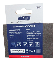 Imagen de Lija Esponja Abrasiva Lavable Flexible Bremen Taco Grano 240