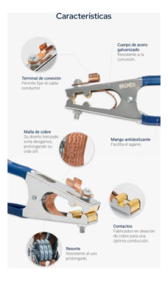 Pinza De Masa Bremen 300 Amp Soldadura Soldador Profesional - tienda online