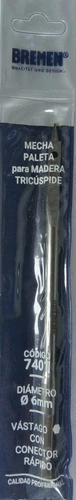 Mecha Paleta Tricuspide Pala Madera 6 Mm Bremen 7401 - comprar online